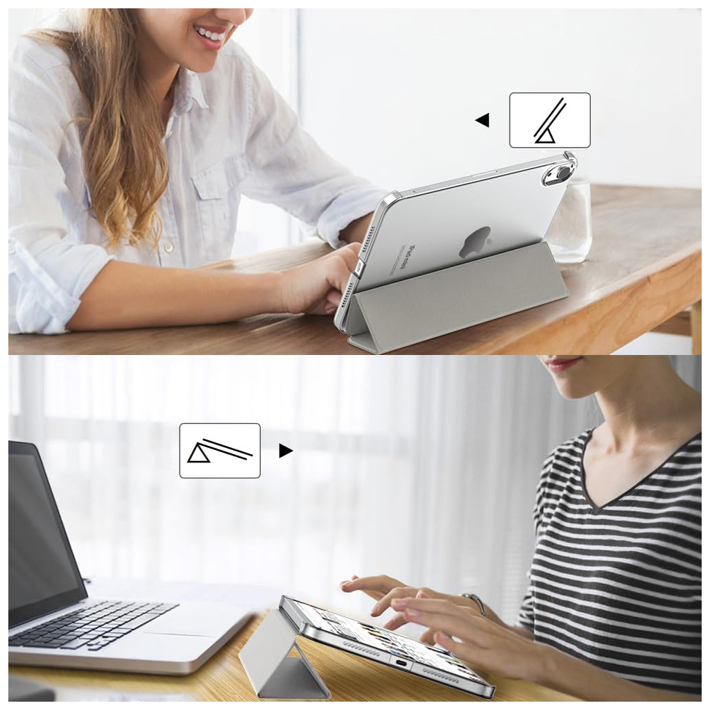 Чохол до планшета BeCover Tri Fold Hard Apple iPad Mini 7 2024 Gray (712452) - зображення 6