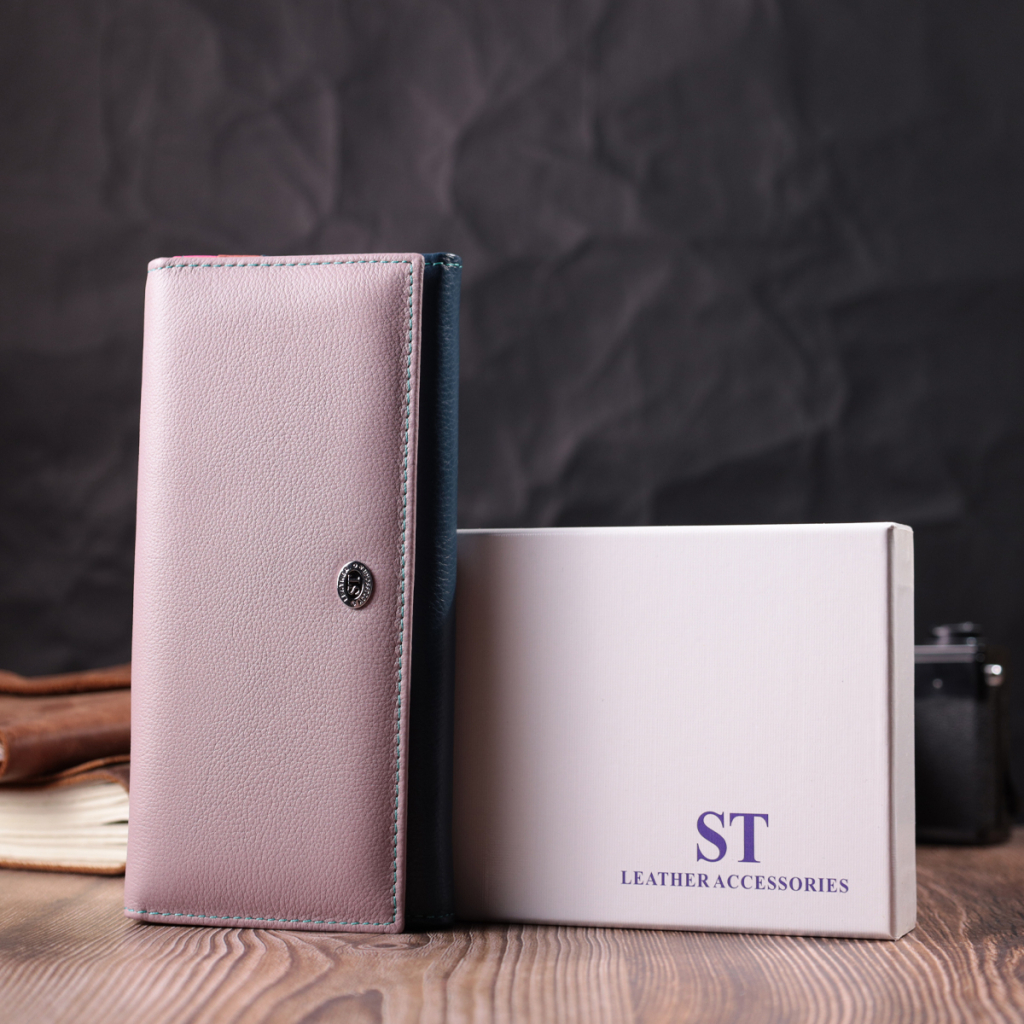 Гаманець ST Leather З натуральної шкіри Різнобарвний (22521) - зображення 11