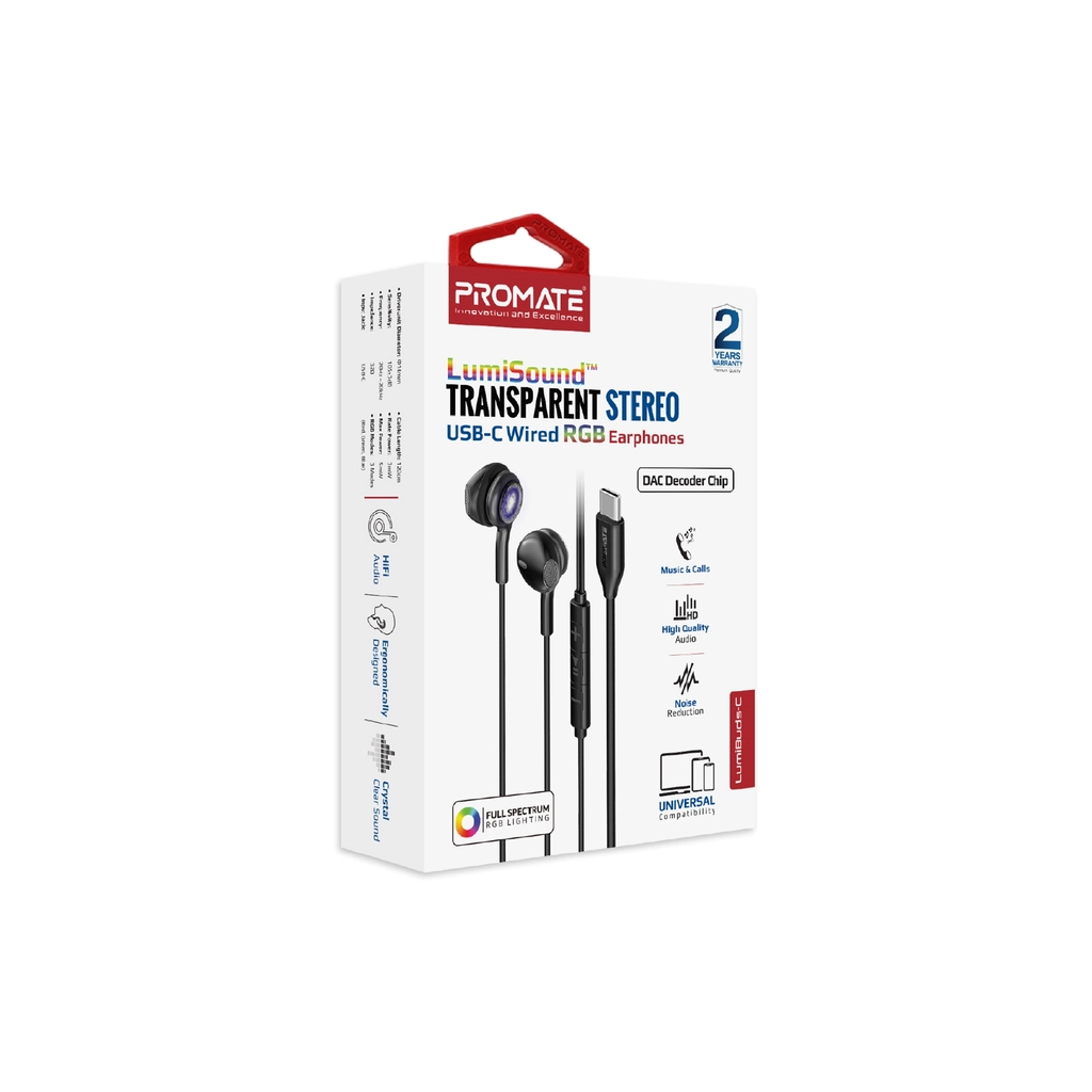 Навушники Promate LumiBuds-C Black (lumibuds-c.black) - зображення 2