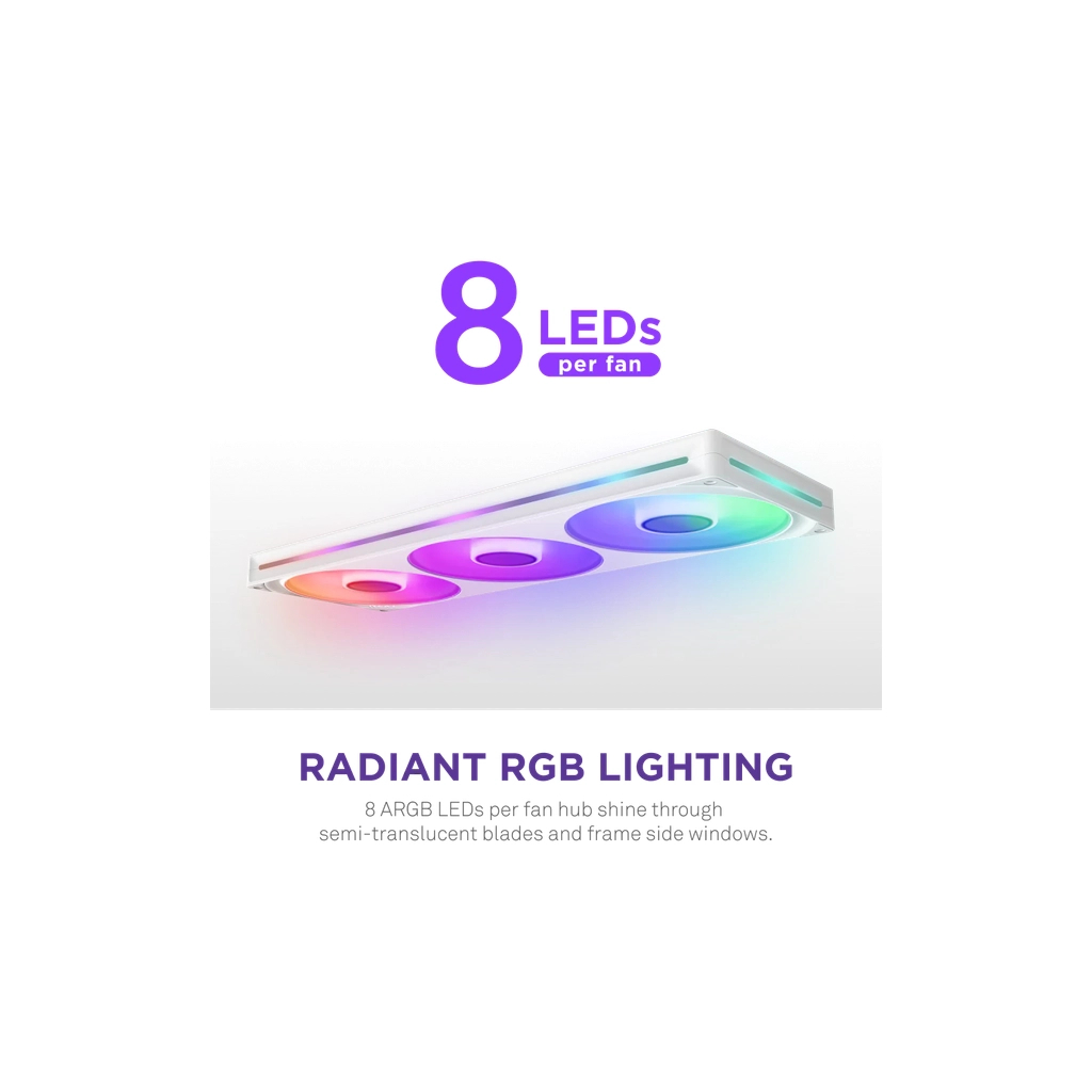 Кулер до корпусу NZXT F420 RGB Core Fan (Single Frame) - White (RF-U42HF-W1) - зображення 5