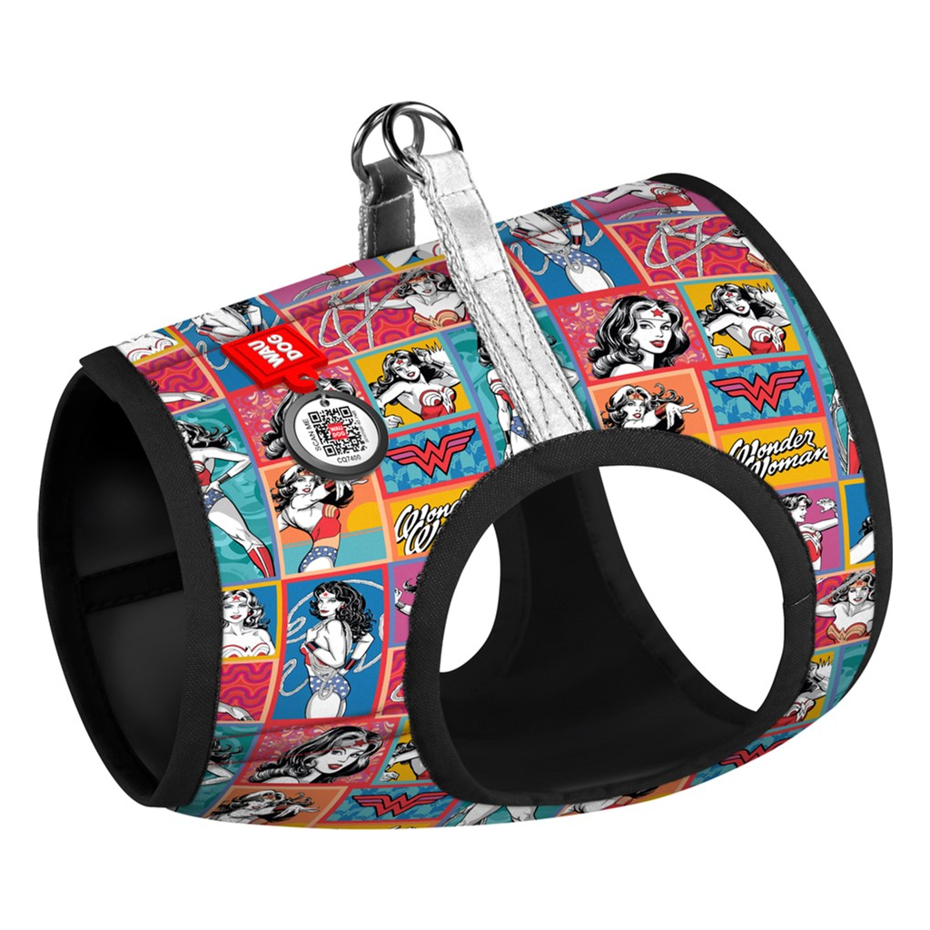 Шлея для собак WAUDOG Clothes з QR паспортом "Диво-жінка комікс" XS4 (1004-4009) - зображення 1