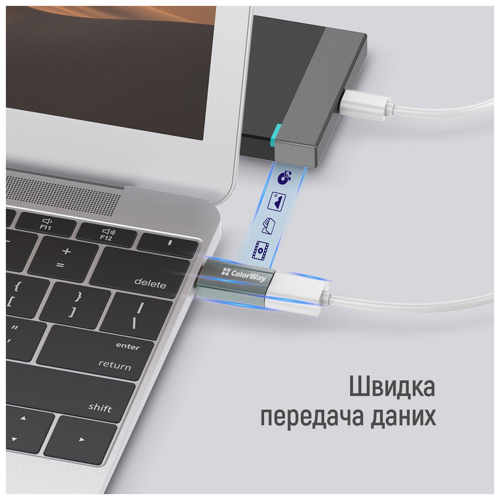 Перехідник USB-A toUSB-C ColorWay (CW-AD-AC) - изображение 10
