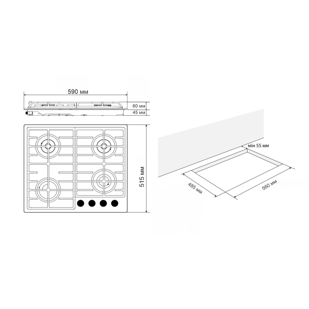 Варочна поверхня Eleyus IRIS 60 BL CF - зображення 10