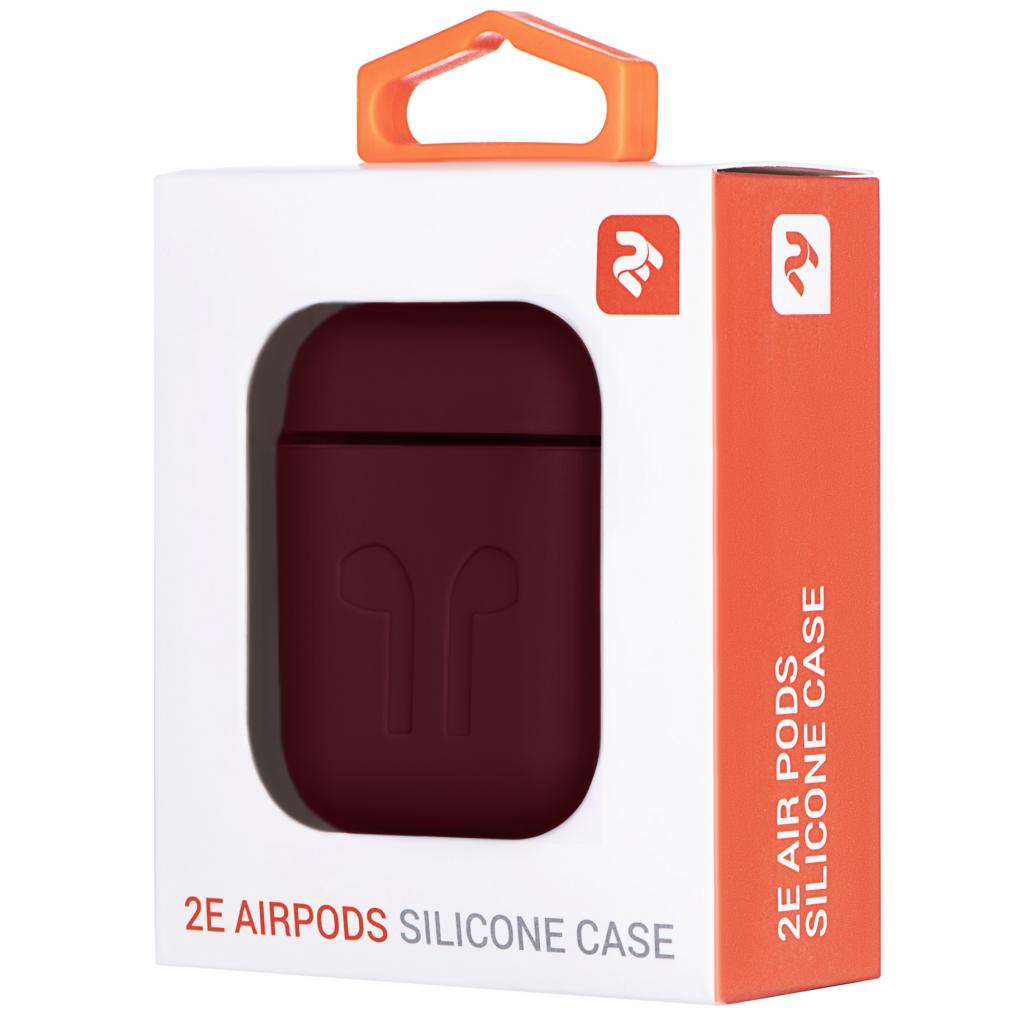 Чохол для навушників 2E для Apple AirPods Pure Color Silicone Imprint 1.5 мм Marsala (2E-AIR-PODS-IBSI-1.5-M) - изображение 3