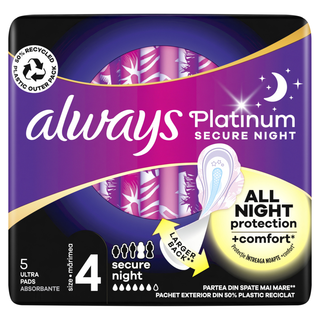 Гігієнічні прокладки Always Platinum Secure Night (Розмір 4) 5 шт. (8001841449821) - изображение 2