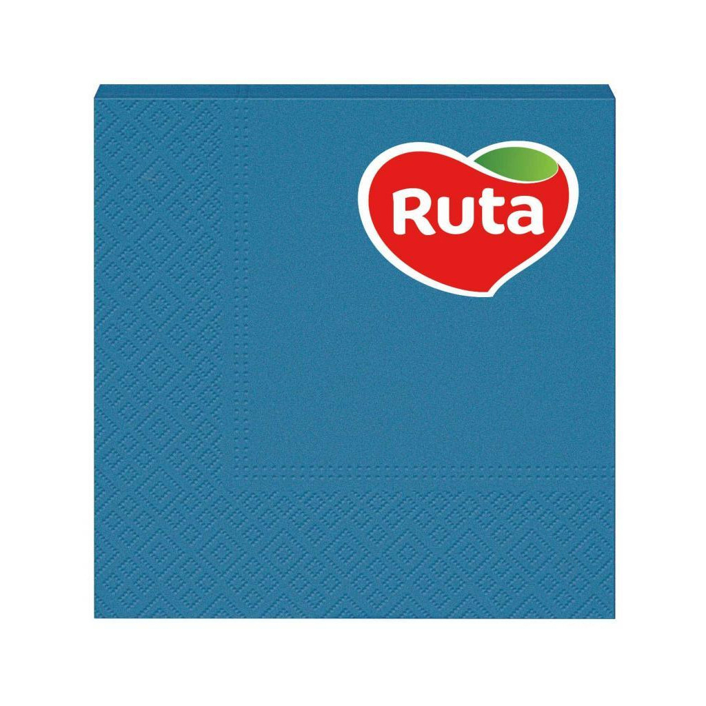 Серветки столові Ruta Колор 3 шари 33х33 см Лазурні 20 шт. (4820202892717) - зображення 1