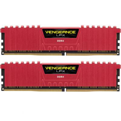 Модуль пам'яті для комп'ютера DDR4 16GB (2x8GB) 2400 MHz Vengeance LPX Red Corsair (CMK16GX4M2A2400C14R) - зображення 1