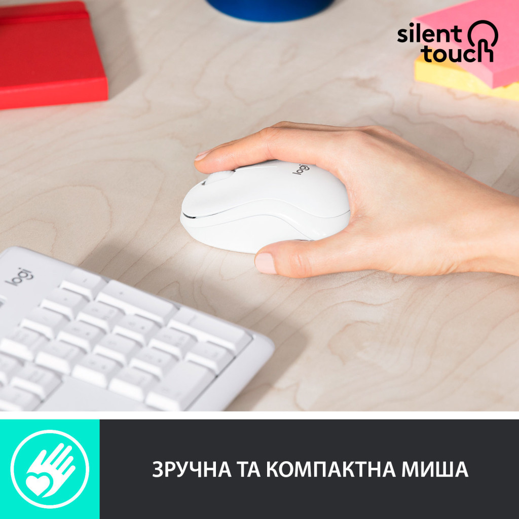 Комплект Logitech MK295 Silent UA Off-White (920-009824) - зображення 4