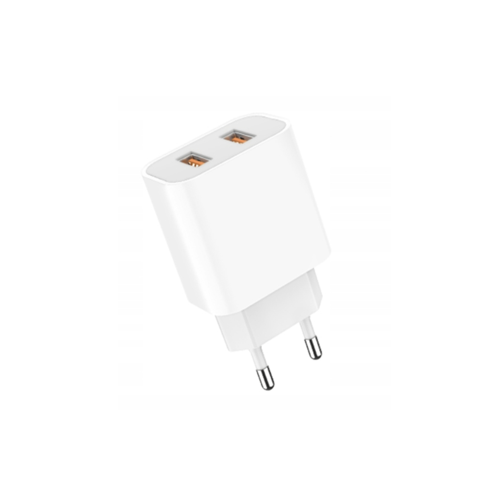 Зарядний пристрій Denmen 2xUSB 2.4A white (DM-DC05-WH) - зображення 2