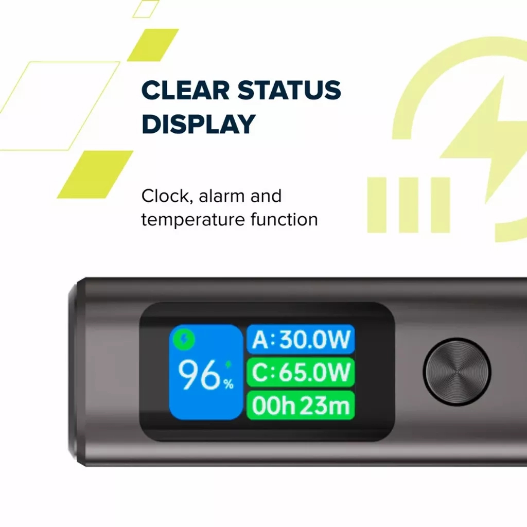 Батарея універсальна Canyon 20000mAh OnPower 230 TFT PD/130W Dark Grey (CNS-CPB230DG) - зображення 10