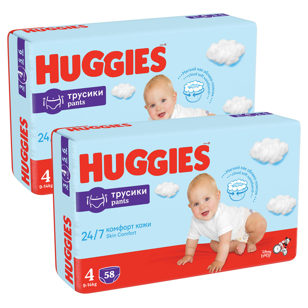 Підгузки Huggies Pant 4 (9-14 кг) для хлопчиків 116 шт (5029054237441) - зображення 2