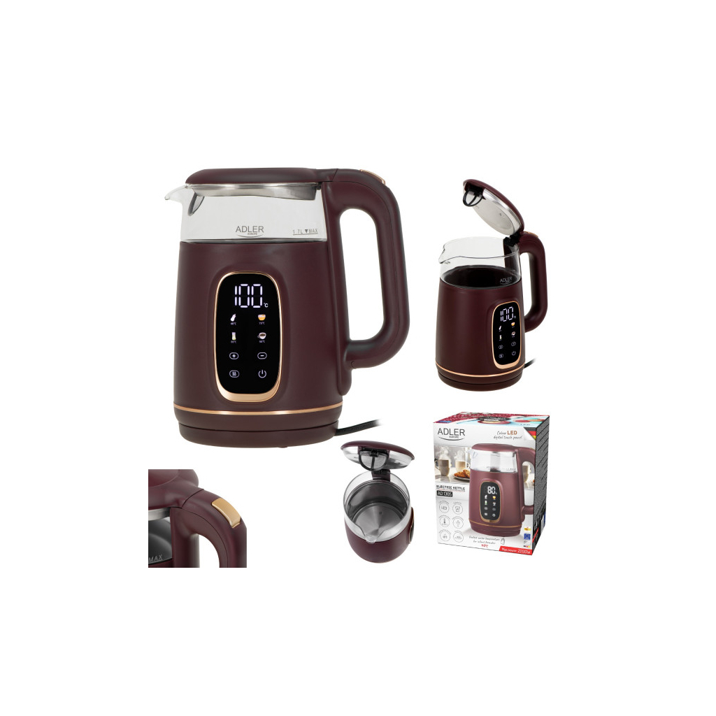 Електрочайник Adler AD 1305 burgundy - зображення 6
