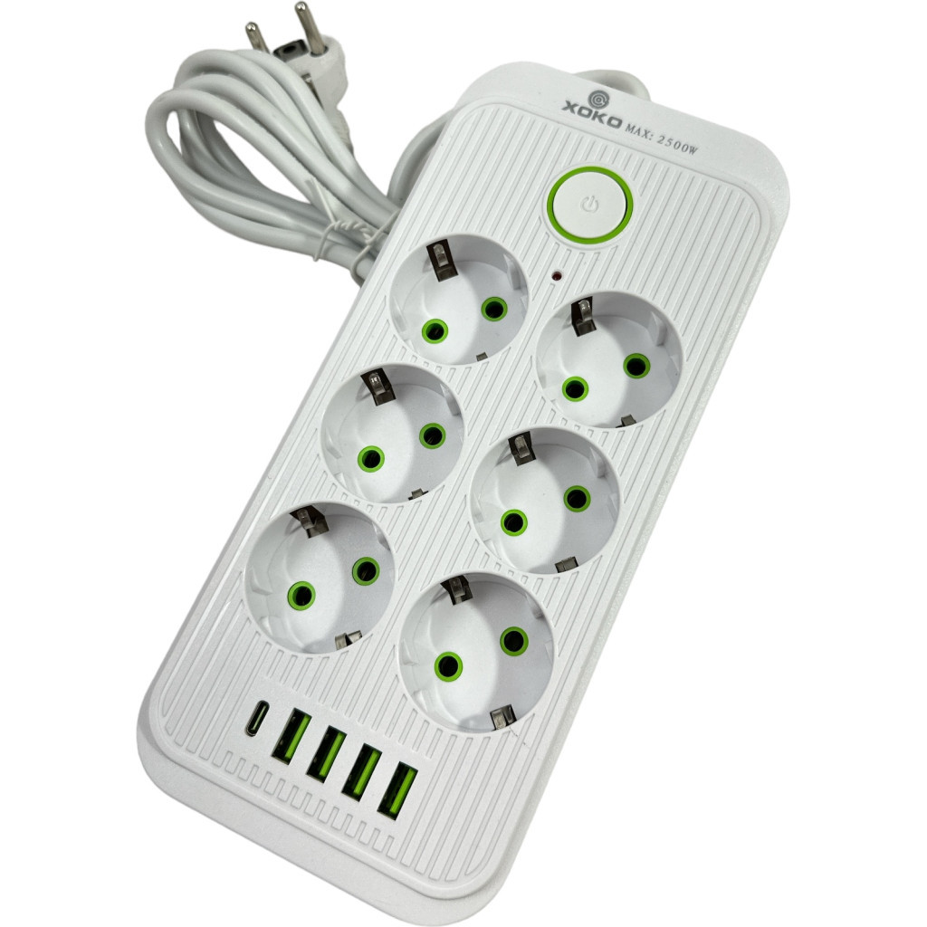 Мережевий фільтр живлення XoKo XК-SP6-4-1-WH - зображення 1