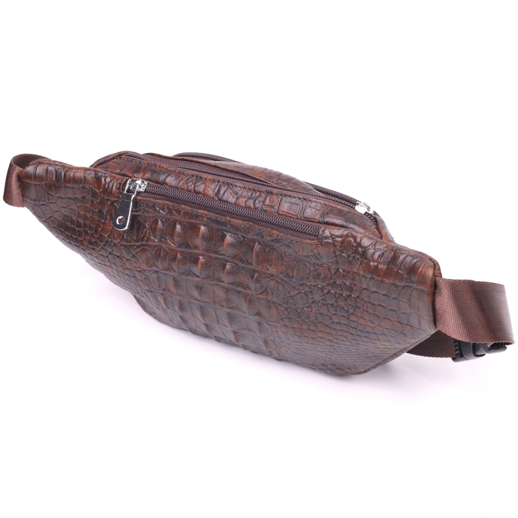 Сумка Vintage З натуральної шкіри з фактурою під крокодила Коричнева (21298) - зображення 2