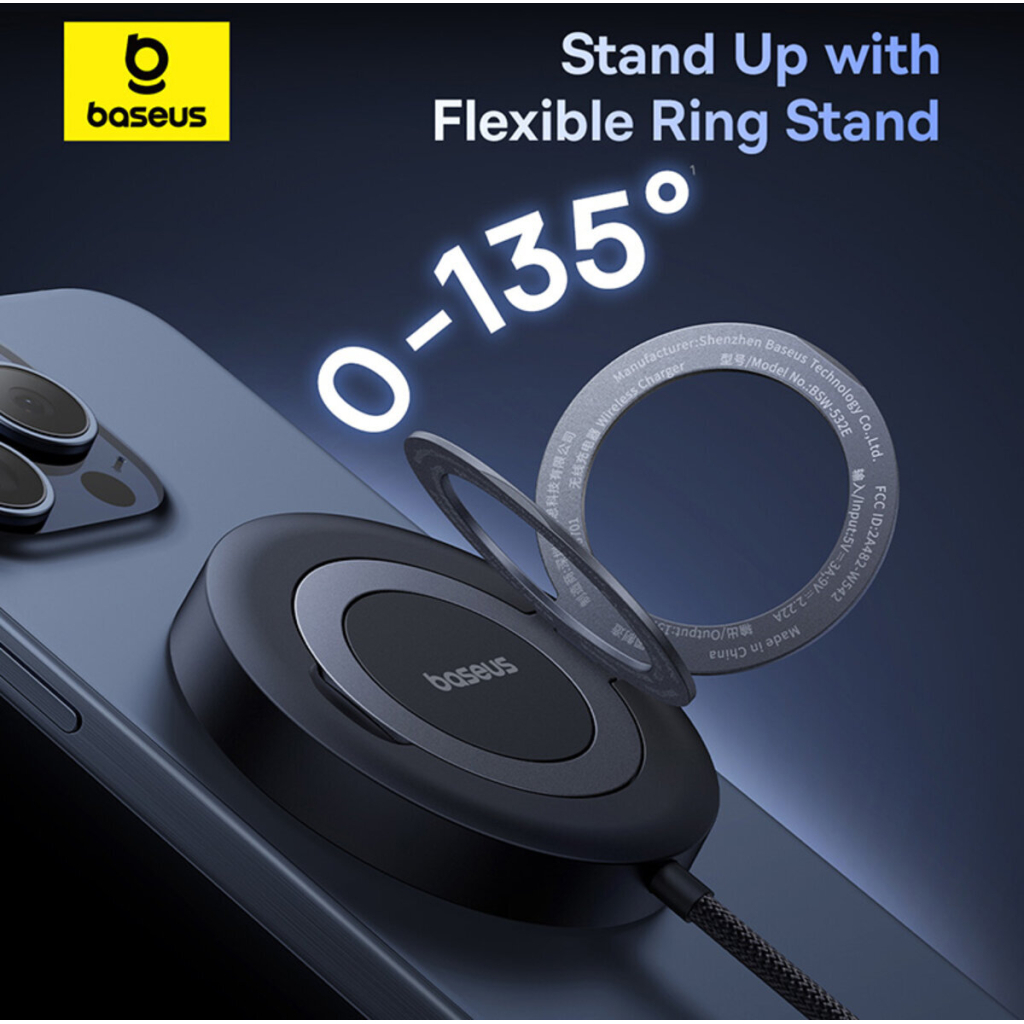 Зарядний пристрій Baseus Simple Mini4 Magnetic Wireless Charging Stand Qi2 15W Cosmic Black (P10273300121-01) - изображение 12