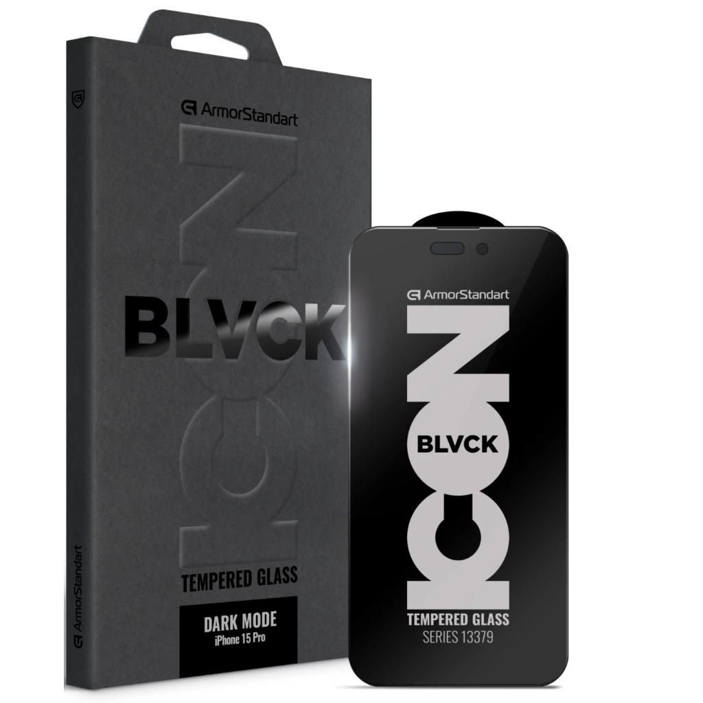 Скло захисне Armorstandart Dark Mode Apple iPhone 15 Pro (ARM85817) - зображення 1