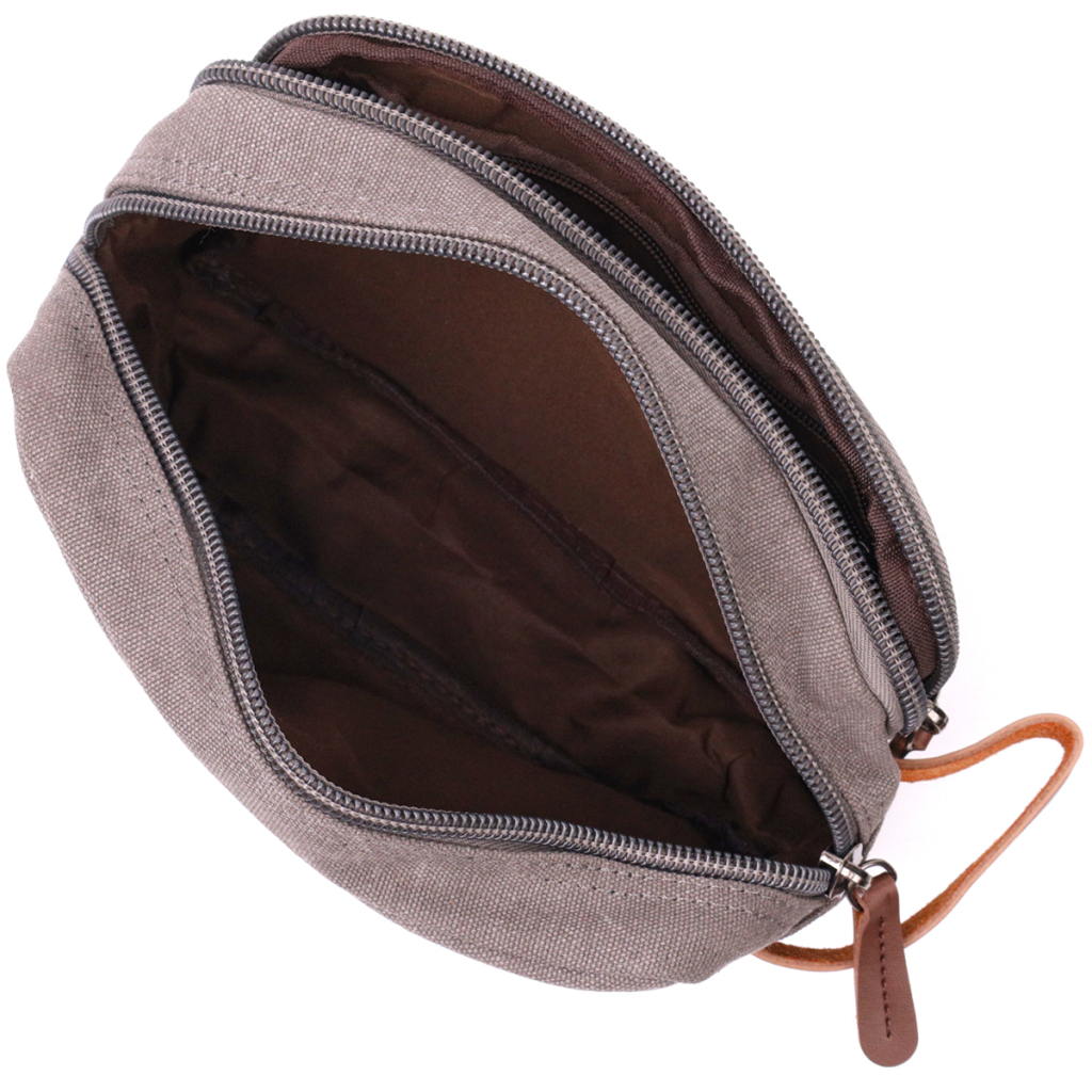 Сумка Vintage На два відділення з текстилю Сіра (22230) - зображення 6