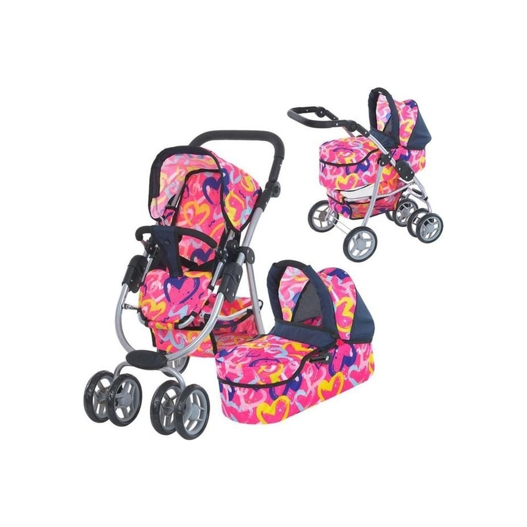 Коляска для ляльок Melogo 9662M pink/heart (Melogo 9662M pink/heart) - зображення 2