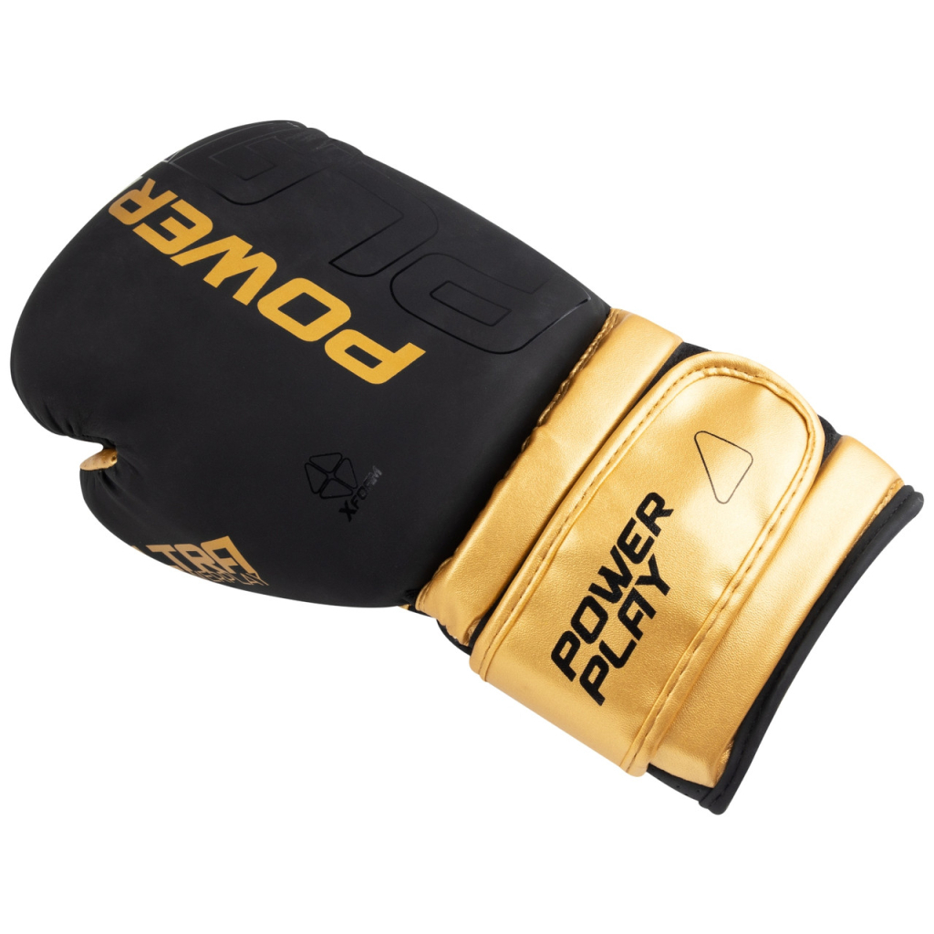 Боксерські рукавички PowerPlay 3024 Ultra Mat Чорно-Золоті 16 унцій (PP_3024_16oz_Bl/Gold) - зображення 4
