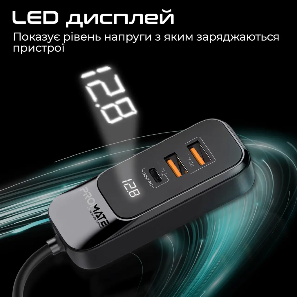 Зарядний пристрій Promate 2xUSB-C + 2xUSB-A (gearhub-120w.black) - зображення 8