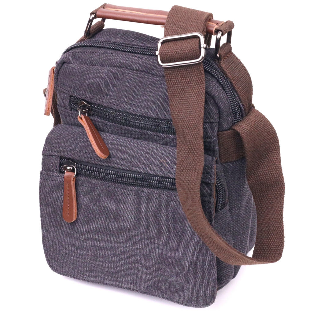 Сумка Vintage Чоловіча з щільного текстилю Чорна (21225) - зображення 1