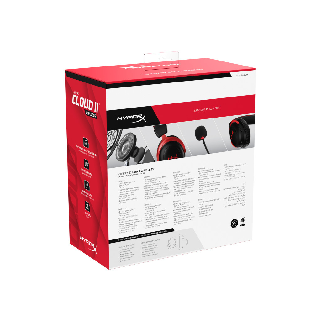 Навушники HyperX Cloud II Wireless Black-red (4P5K4AA) - зображення 9