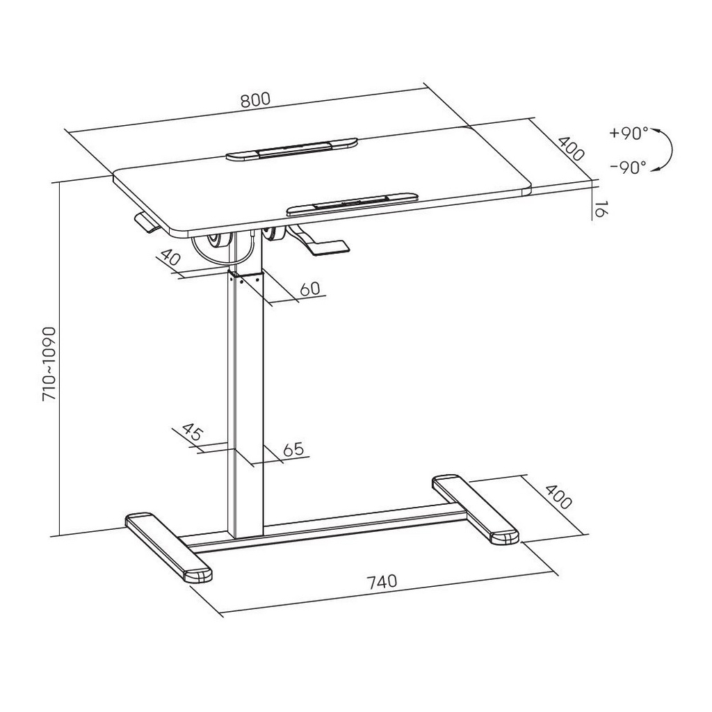 Приставний стіл OfficePro з регулюванням ODM405B (ODM405B) - зображення 2