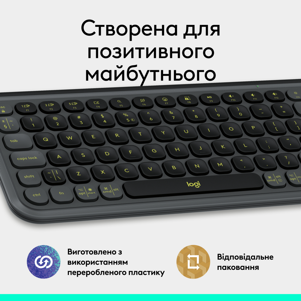 Клавіатура Logitech POP Icon Keys Bluetooth UA Graphite (920-013157) - зображення 10