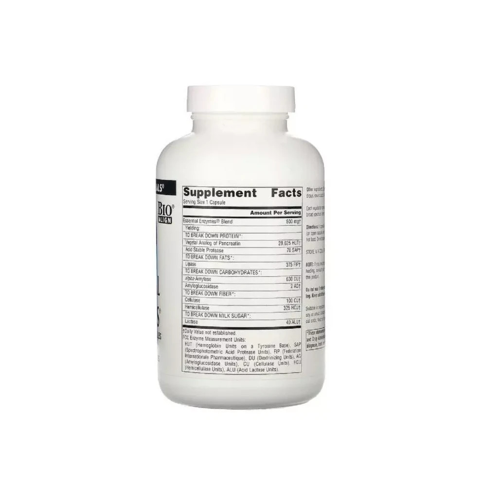 Пробіотики Source Naturals Ефірні Ензими, 500 мг, Daily Essential Enzymes, 120 вегетаріанських до (SN1302) - зображення 2