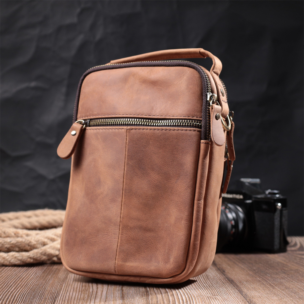 Сумка Vintage Вінтажна для чоловіків з натуральної шкіри Коричнева (22811) - зображення 11