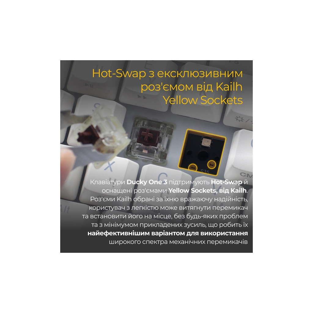 Клавіатура Ducky One 3 Mini Cherry MX Brown RGB UA USB White (DKON2161ST-BUAPXPWWWSC1) - зображення 5