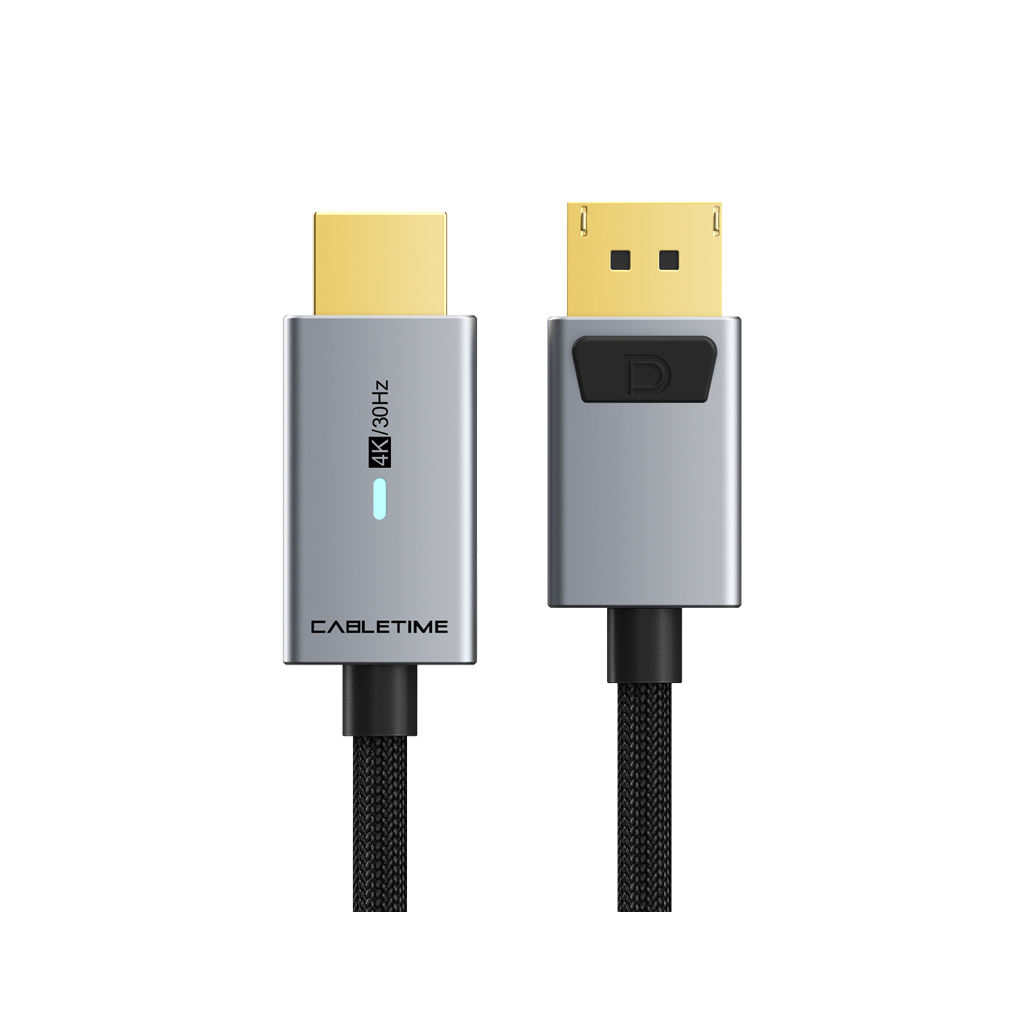 Кабель мультимедійний DisplayPort M to HDMI M 3.0m 4K60Hz Cabletime (CA915330) - зображення 2