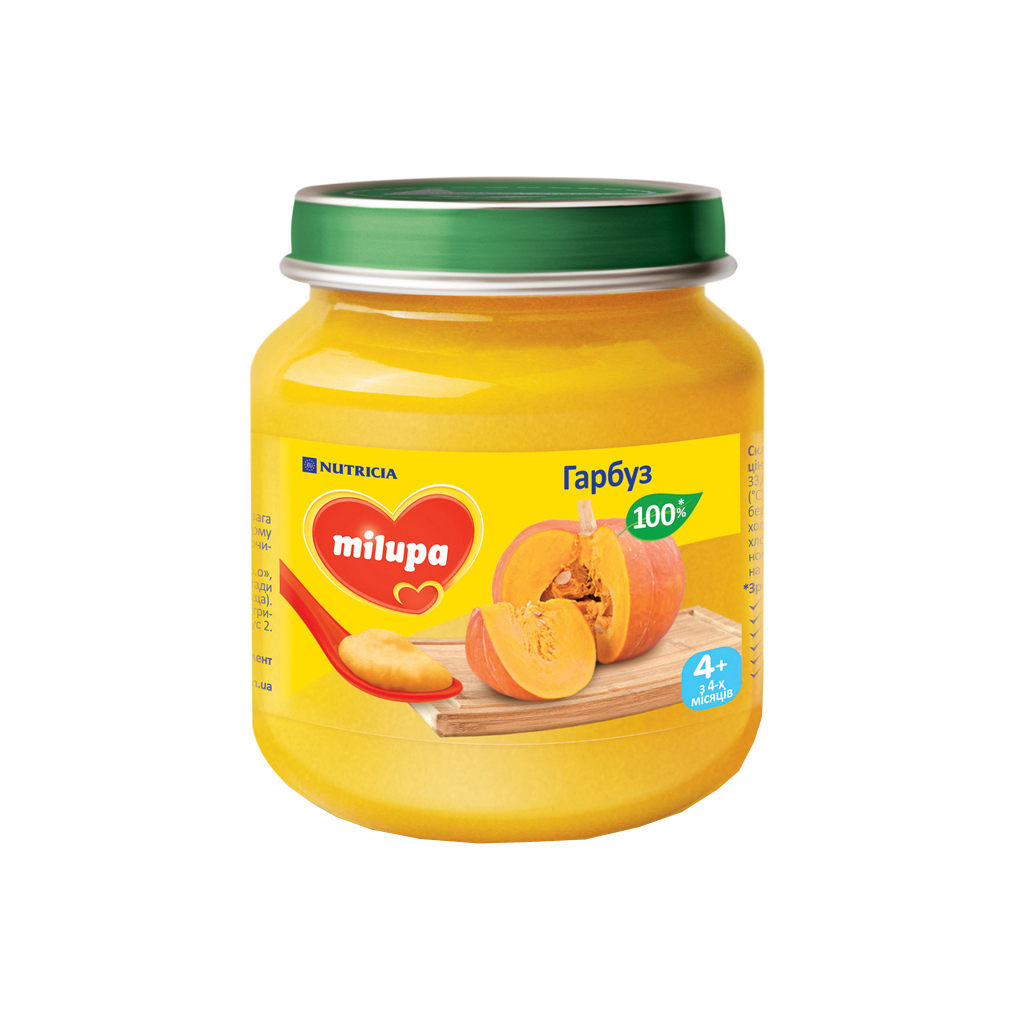 Дитяче пюре Milupa Гарбуз з 4 місяців 125 г (5900852030253) - зображення 1