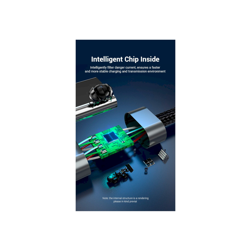 Дата кабель USB 2.0 AM to 2хUSB-C M 1.0m 2.4А 480Mbps Aluminum Vention (CQOHF) - зображення 4