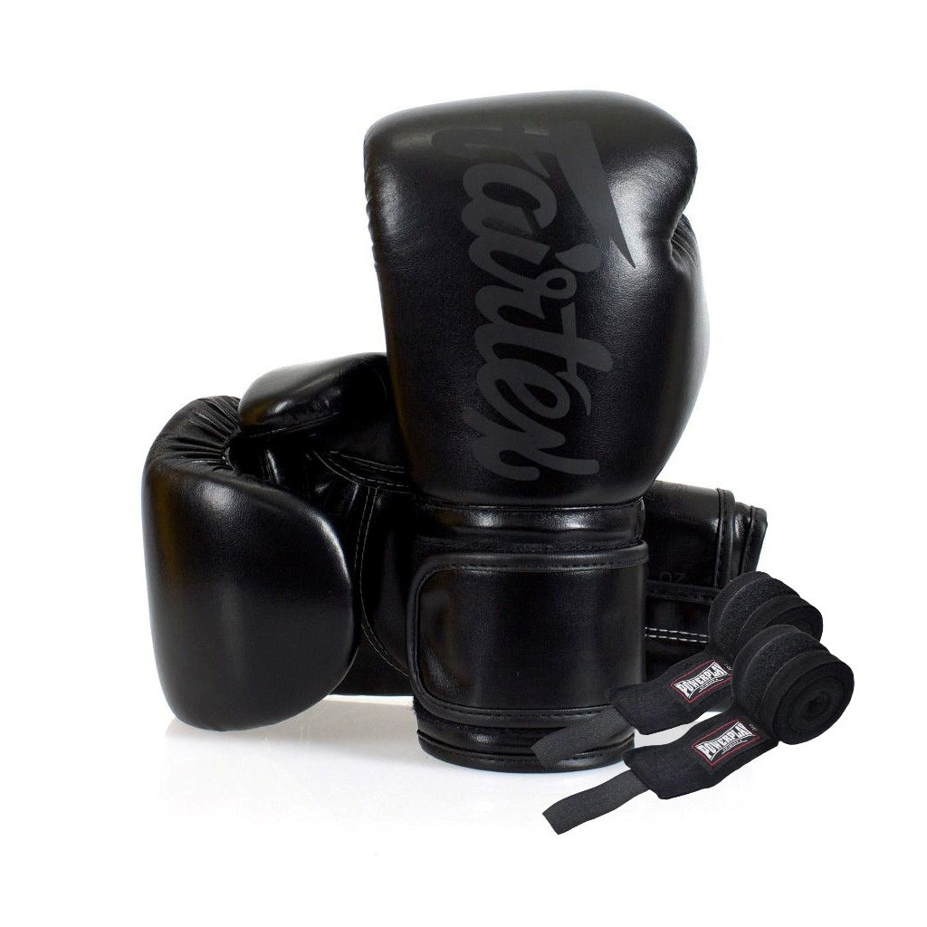 Боксерські рукавички Fairtex BGV14SB Black 16 унцій (бинти в комплекті) (BGV14SB_16oz_Black) - зображення 1
