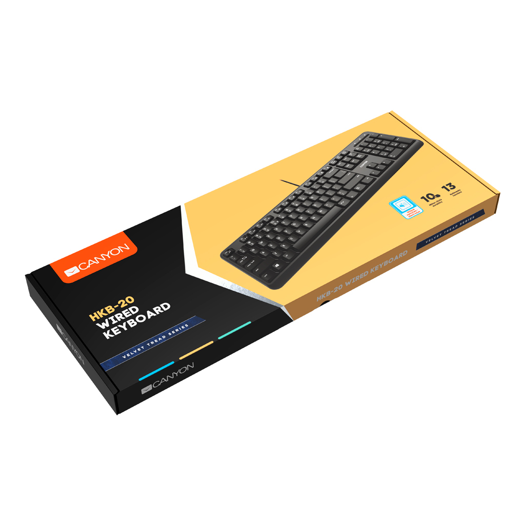 Клавіатура Canyon HKB-20 USB Black (CNS-HKB02-RU) - зображення 6