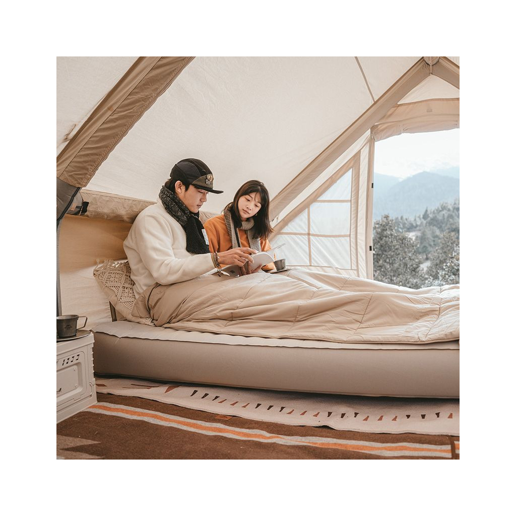 Матрац надувний Naturehike CNH22DZ024 з помпою 206 х 150 см бежевий (6975641886907) - зображення 5