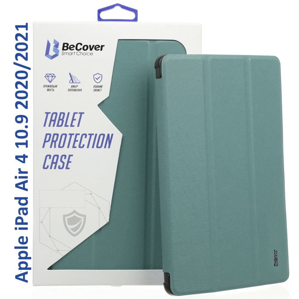 Чохол до планшета BeCover Tri Fold Hard Apple iPad Air 4 10.9 2020/2021 Dark Green (709659) (709659) - зображення 1