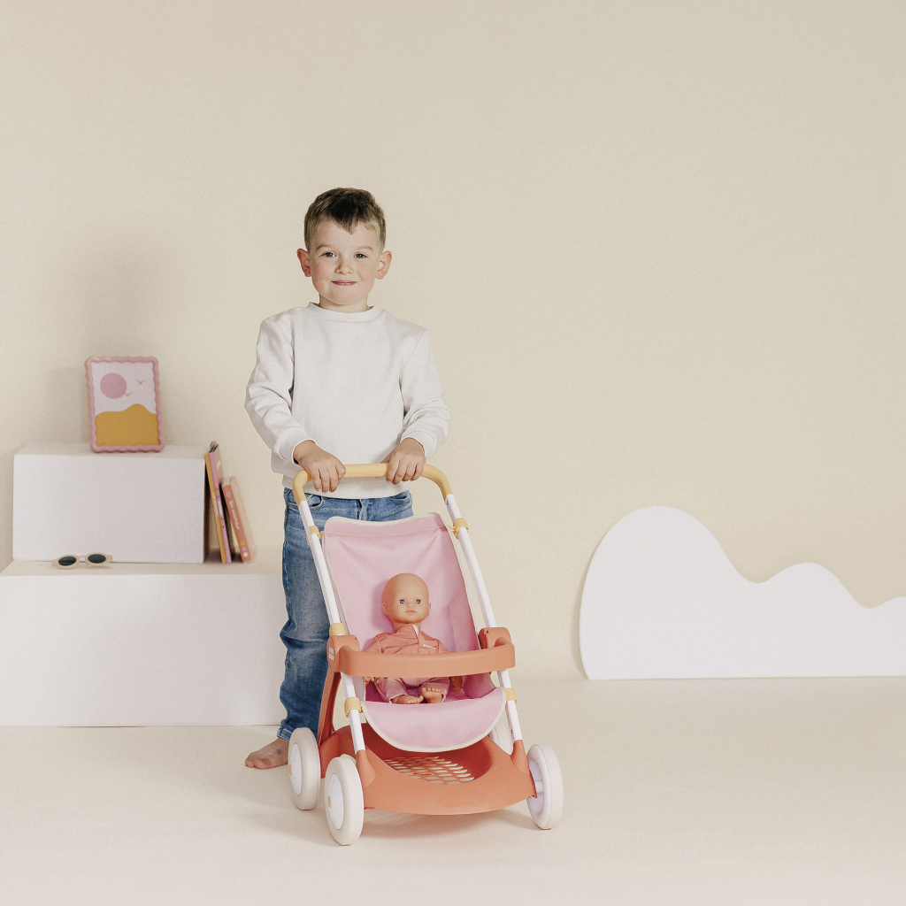 Коляска для ляльок Smoby Baby Nurse Теракотова пудра. Прогулянка, з корзиною, 18 міс.+ (7600254024) - зображення 3