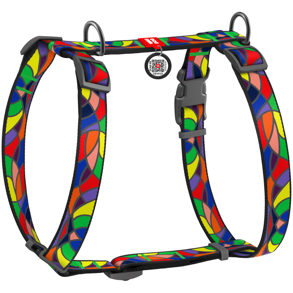 Шлея для собак WAUDOG Nylon анатомічна H-подібна "Вітраж" S (5617) - зображення 1