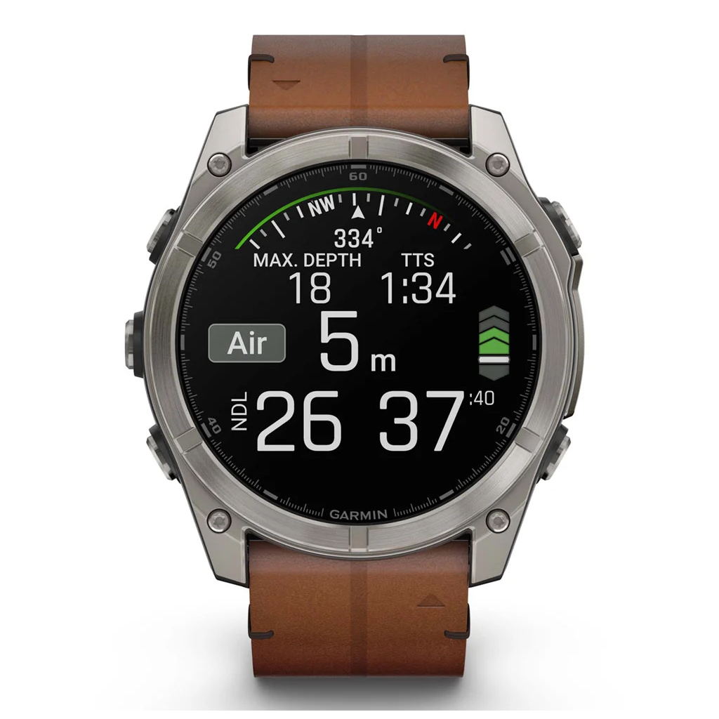 Смарт-годинник Garmin fenix 8 51mm,AMOLED,Sapphire, Bare Ti, Blk/Chsnt Lthr (010-02905-40) - зображення 9