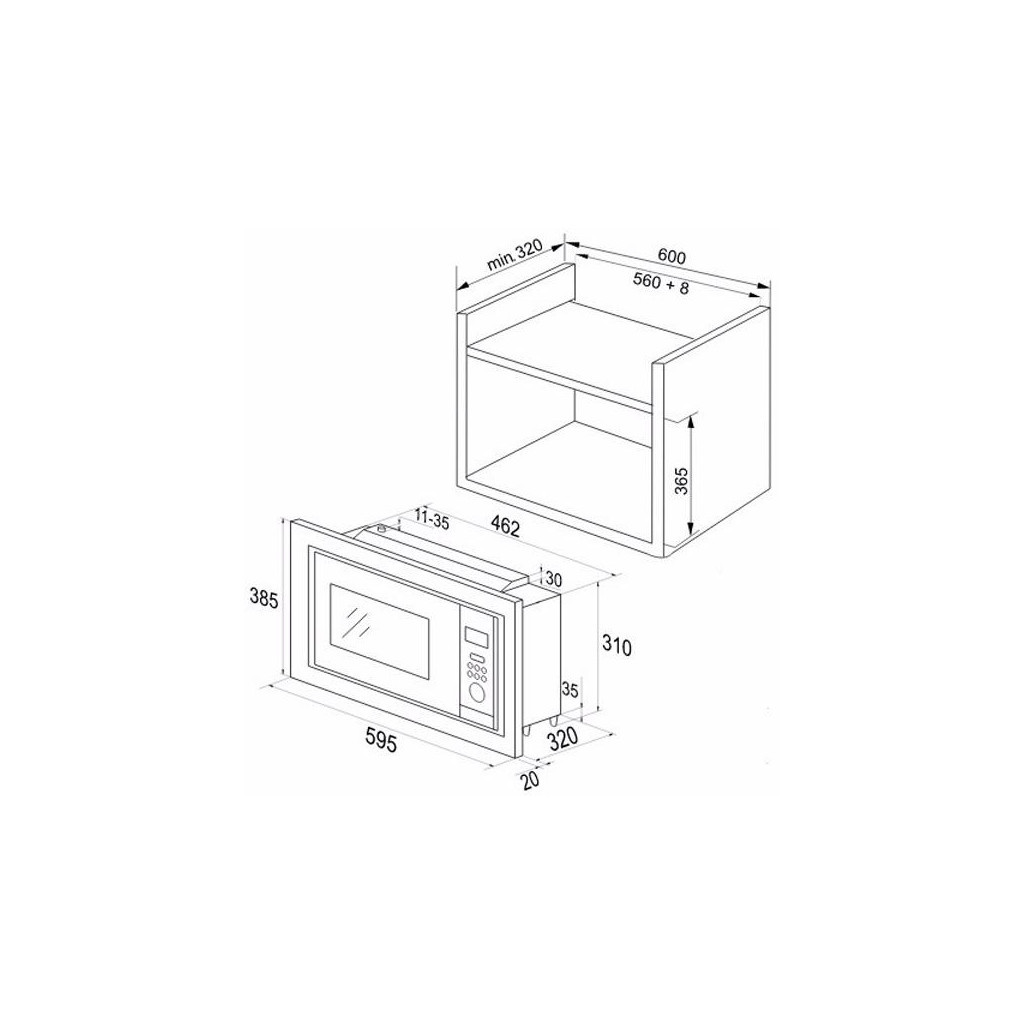 Мікрохвильова піч Hansa AMM20BEIH - зображення 4