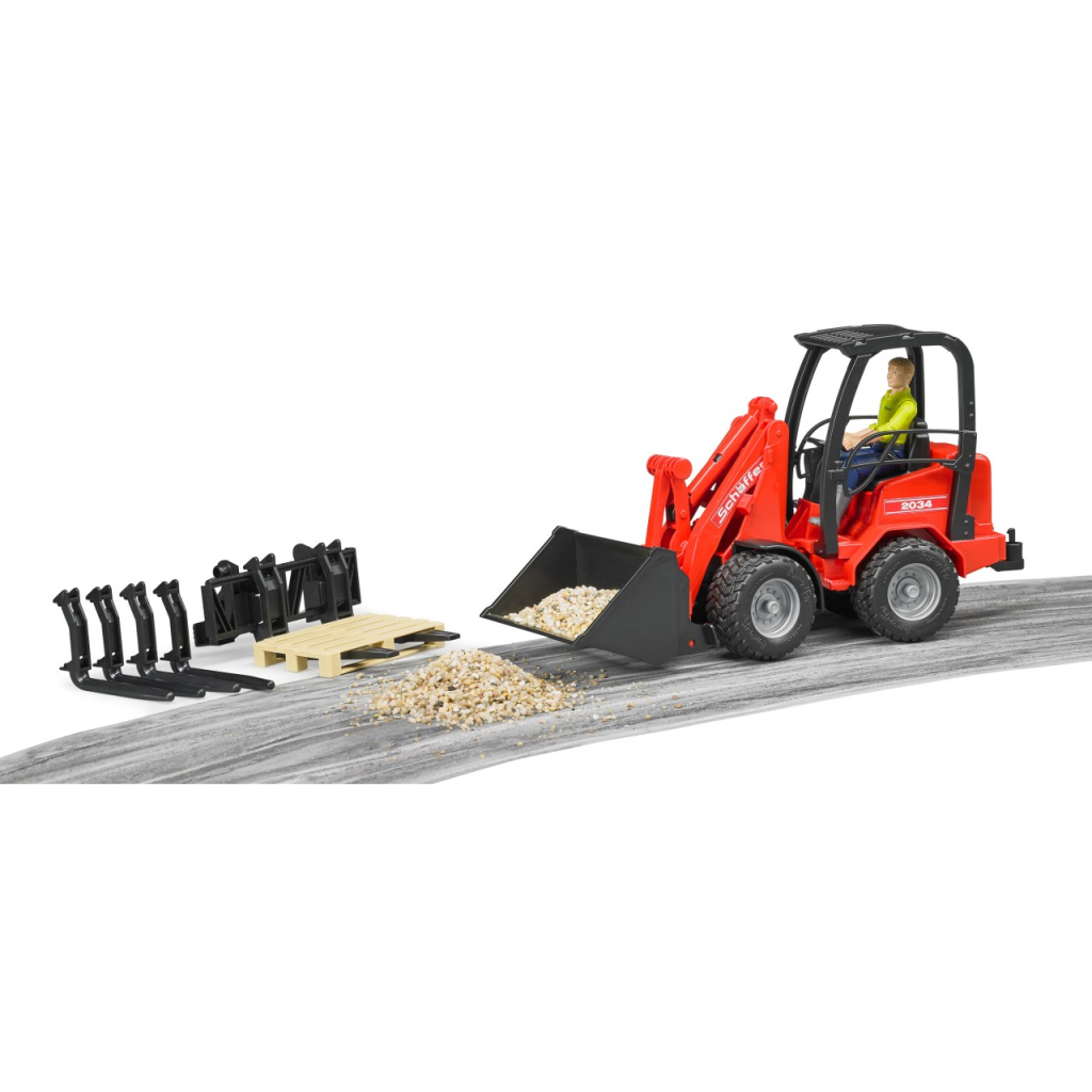 Спецтехніка Bruder Міні-навантажувач Schaffer Compact 2630 з фігуркою та аксесуарами (02191) - зображення 5