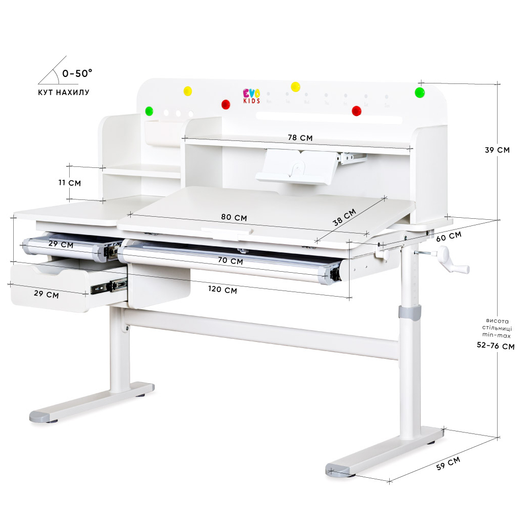 Парта Evo-kids Plus Grey (TH-360 WG/G Plus) - зображення 3