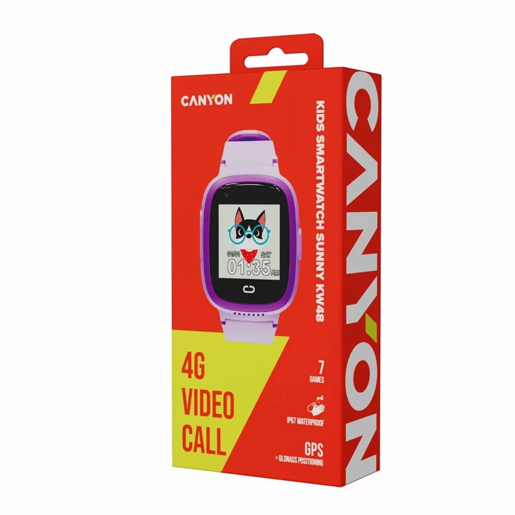 Смарт-годинник Canyon Sunny KW-48 Video 4G GPS Games Music Violet (CNE-KW48VL) - зображення 6