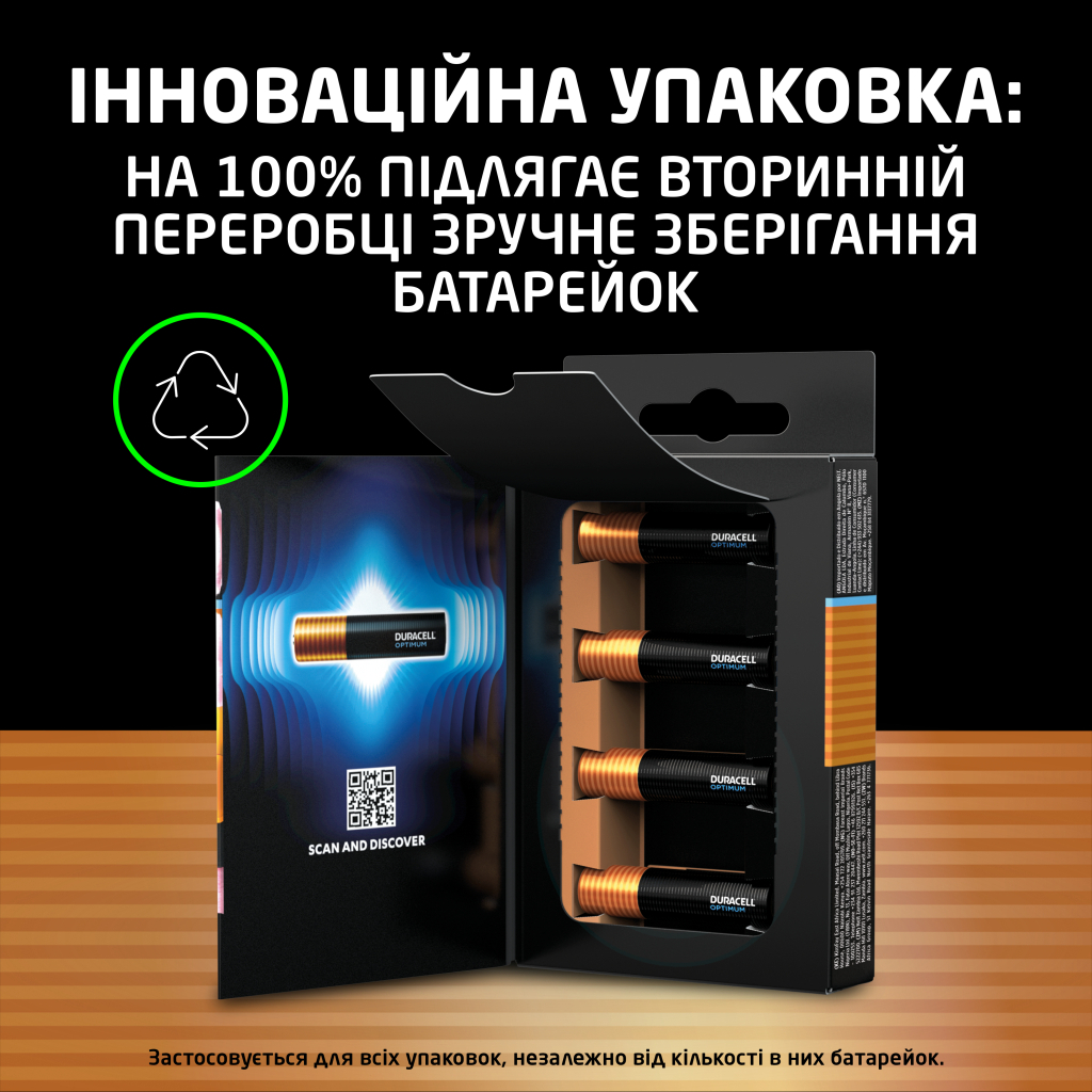 Батарейка Duracell Optimum AAA лужні 8 шт. в упаковці (5015602) - зображення 5