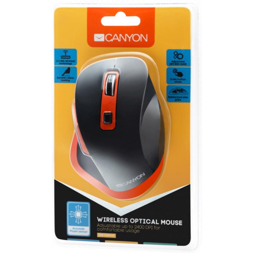 Мишка Canyon CNS-CMSW14BO Wireless Black-Orange - зображення 5