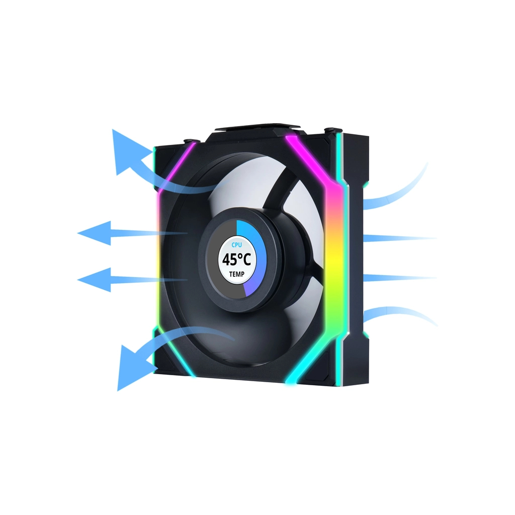 Кулер до корпусу Lian Li Uni Fan SL WIRELESS LCD Reverse, 120-1 (G99.12RSLLCD1W1B.00) - зображення 7