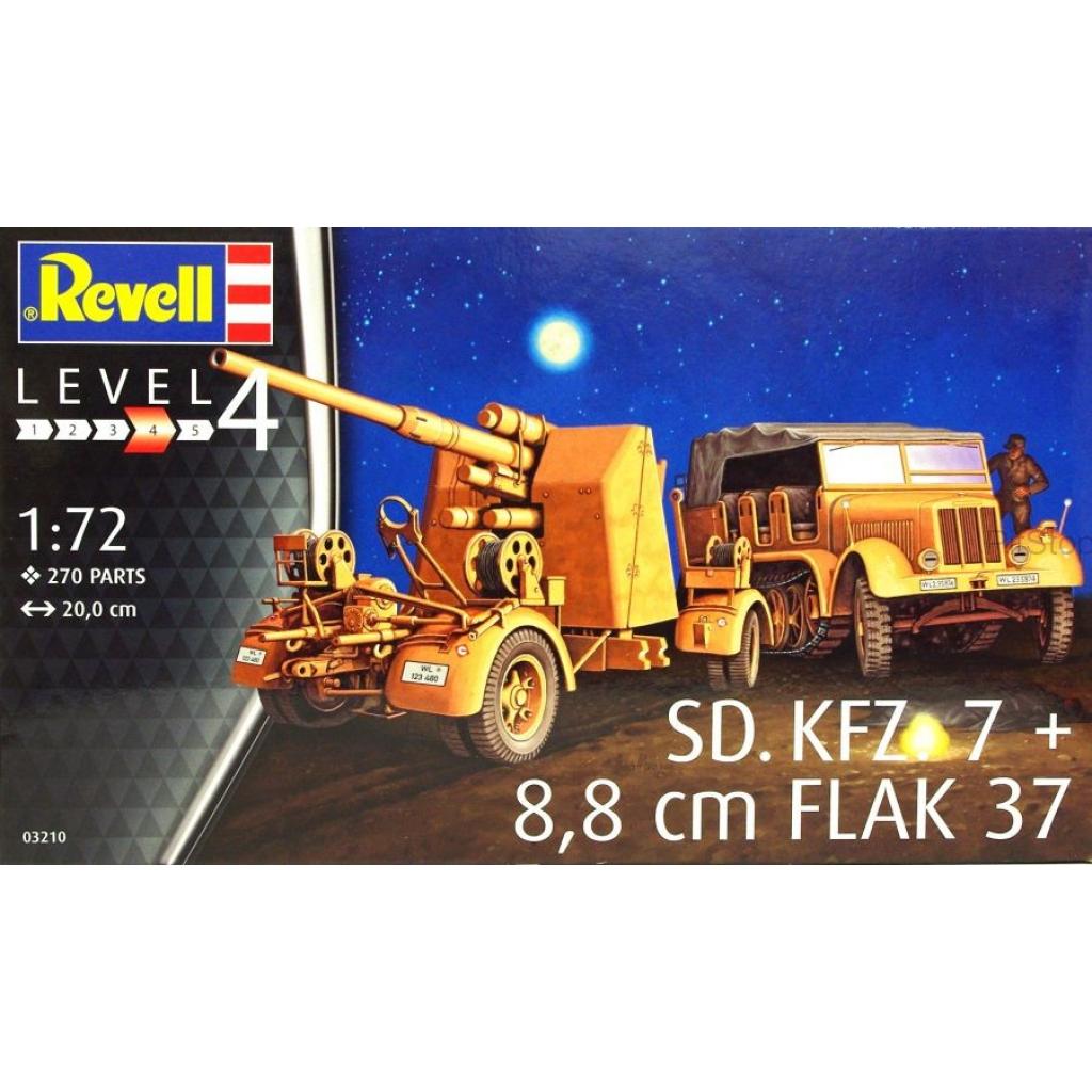 Збірна модель Revell Німецький тягач Sd.Kfz.7 та зеніт. знаряддя 8.8 cm Flak 37 1:72 (3210) - зображення 1