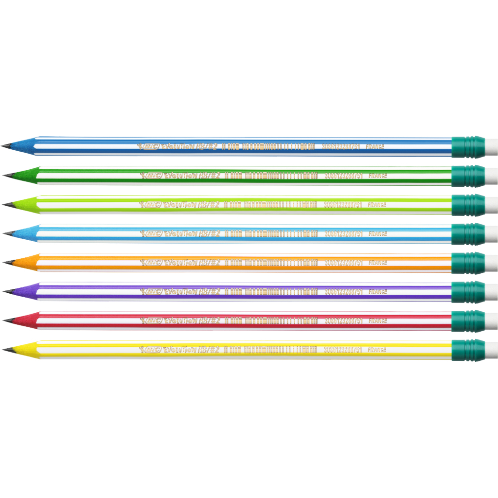 Олівець графітний Bic Evolution Stripes HB, з гумкою (bc8960342) - изображение 2